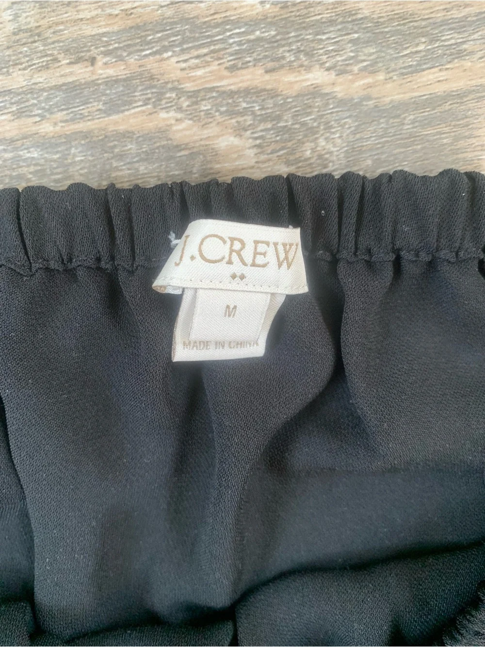 Black JCrew Elastic Off-Shoulder Tie-Sleeve Women's Top